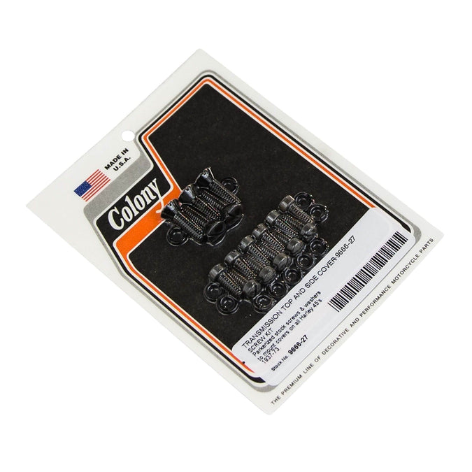 #9666-27 Transmission Top & Side Cover Screw Kit 19387-1973 Harley-Davidson 45's - Parkerized