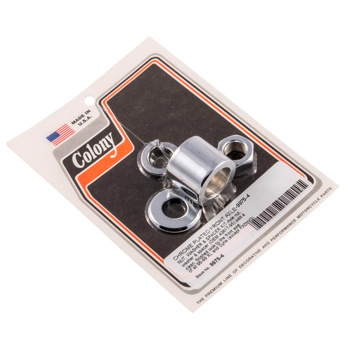 Colony Machine #9975-4 Front Axle Nut Smooth Spacer Kit 1995-1999