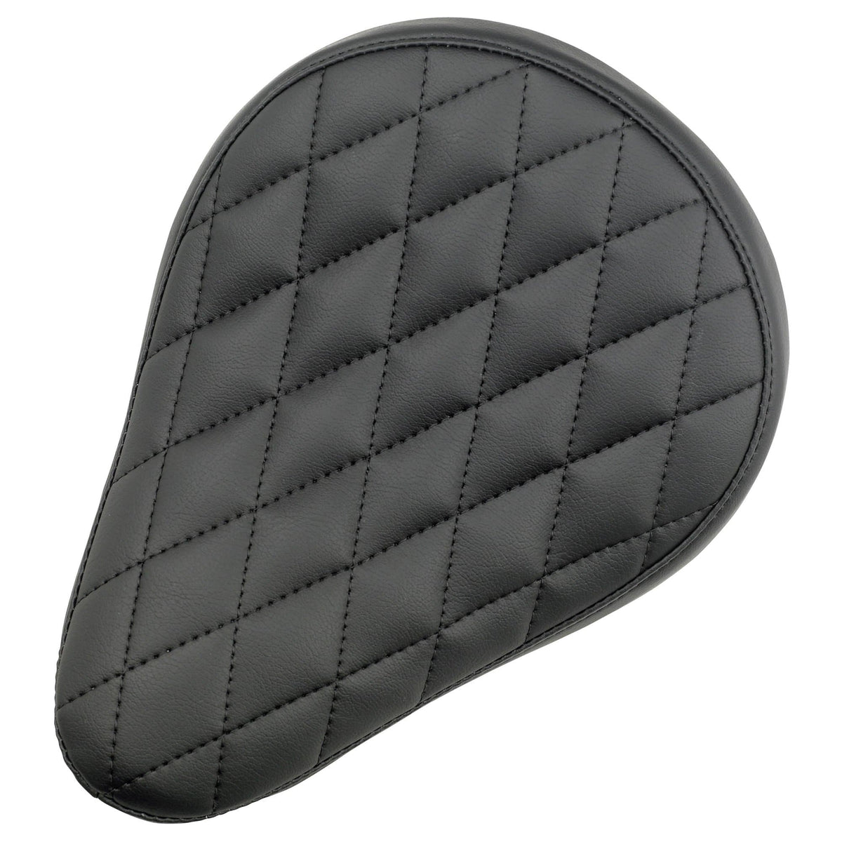 Black Diamond Pattern Solo P-Pad Passenger Seat For Harley Chopper & Bobber Motorcycles