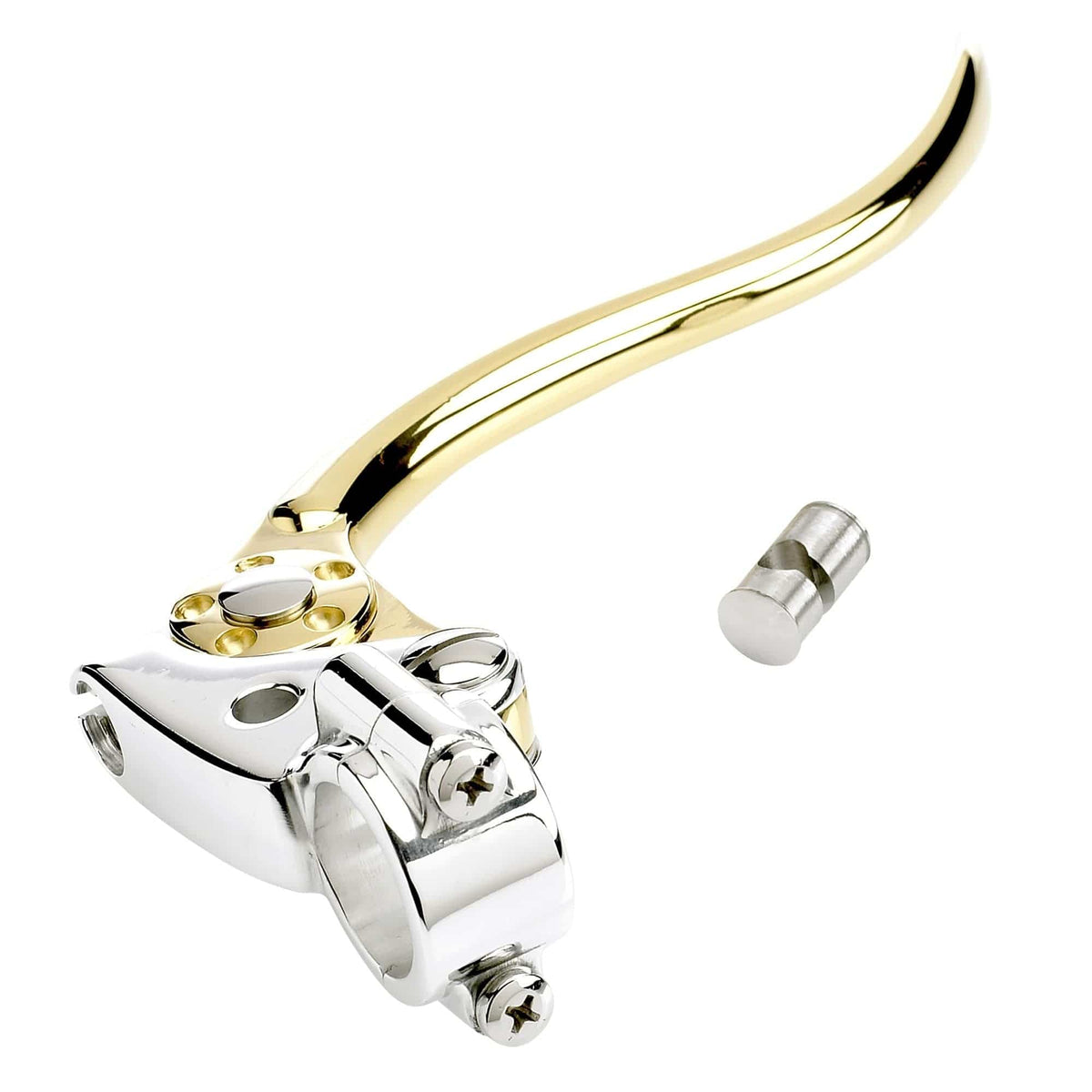 Kustom Tech DeLuxe 1 inch Clutch Lever Polished Aluminum & Brass