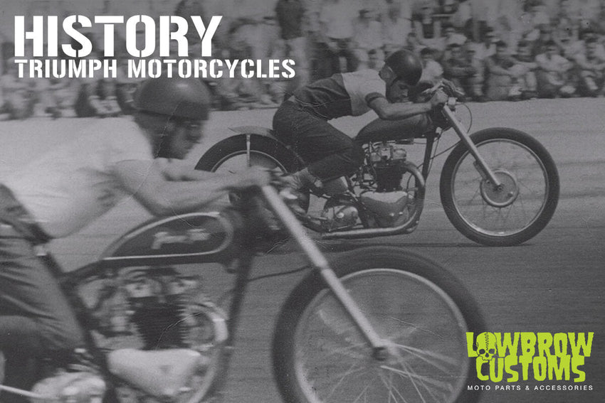 1950's drag racing, with two Triumphs.
