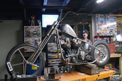 VIDEO: Chopper Gas Tank Install How To - Ian Olsen's Shovelhead Build Part 3 with Geared Science