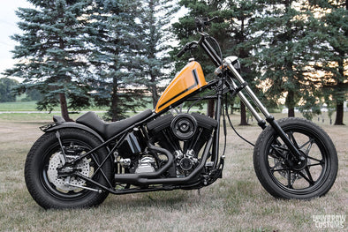 Meet Tim Statt of Gigacycle Garage And His 1992 Harley-Davidson EVO Chopper Named The Yellow Boss Chop