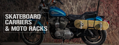 Heavy-Duty Motorcycle Racks & Skateboard Carriers