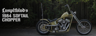 LNSPLTBLVD 1984 Harley Softail Full Rigid Frame Chopper Build