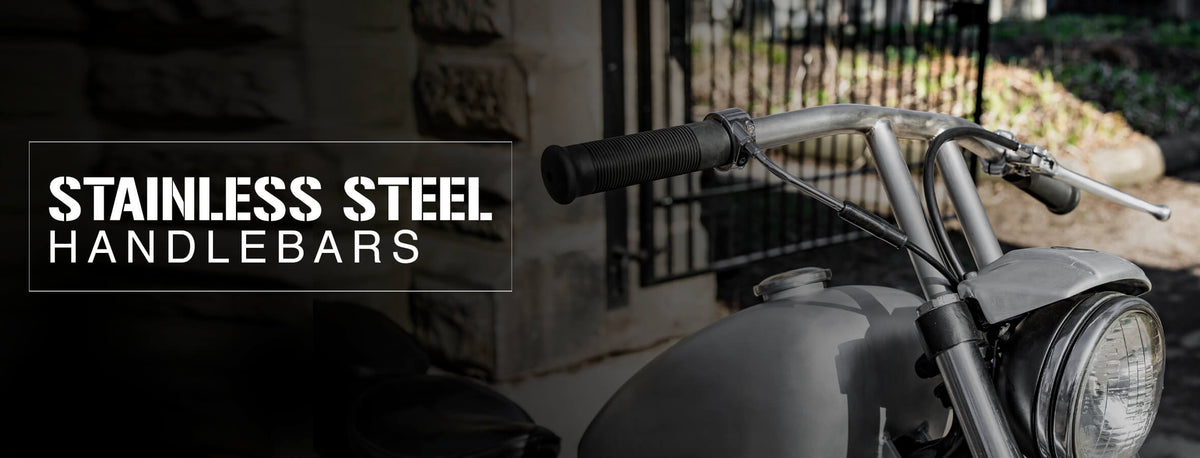 Stainless Steel Motorcycle Handlebars by Lowbrow Customs