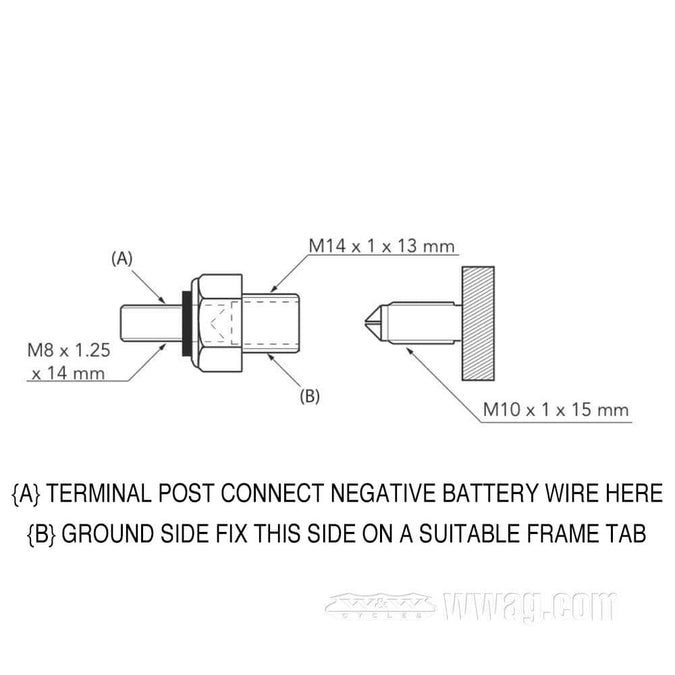Bates Kill Bill Motorcycle Battery Disconnect Switch - Brass Knob