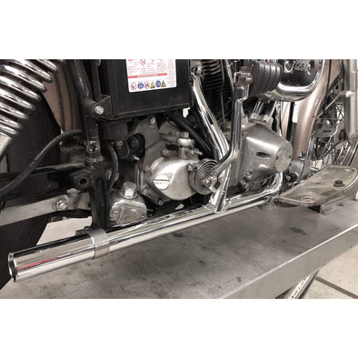 Exhaust Pipe Set 2-into-1 1970-84 Harley Cone Shovelhead - Chrome OEM #65435-70
