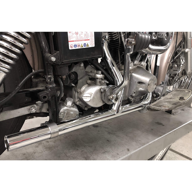 Exhaust Pipe Set 2-into-1 1970-84 Harley Cone Shovelhead - Chrome OEM #65435-70