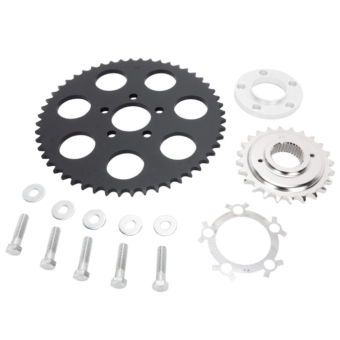 Belt to Chain Conversion Kit Harley-Davidson Dyna 2000-05 Spoked Wheels - Black Sprocket
