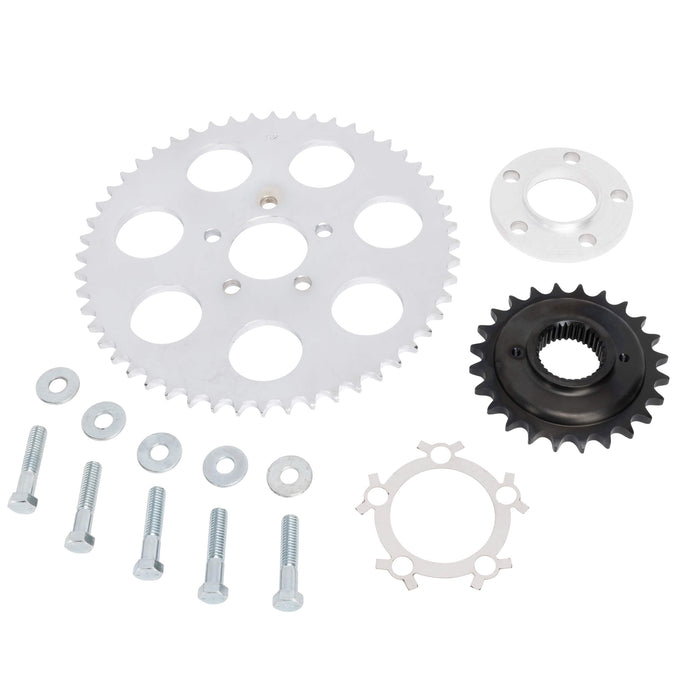 Belt to Chain Conversion Kit 2000-2005 Harley-Davidson Dyna Spoked Wheels - Chrome Sprocket