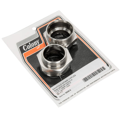 #3509-2 Manifold Intake Nipples 1917-23 Harley-Davidson 61" Motor - Nickel Plated