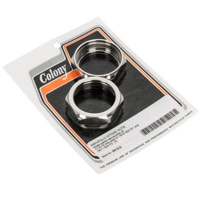 #3510-2 Manifold Intake Nuts 1915-1927 Harley-Davidson 61" 1921-1924 FD/JD - Nickel Plated