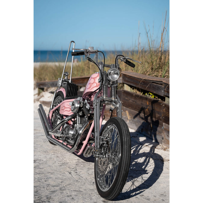 Hardbody Antique Style Springer Front End - 2 inch Over Length - Chrome