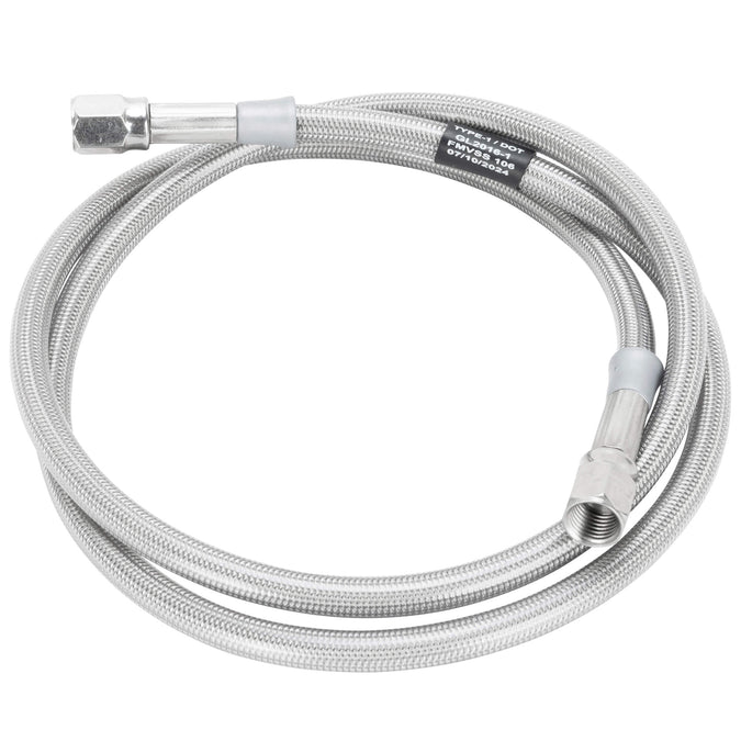 30314TC-CL - Universal Braided Stainless Brake Line - 14" - Clear Coated