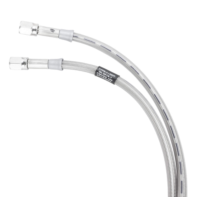 30314TC-CL - Universal Braided Stainless Brake Line - 14" - Clear Coated