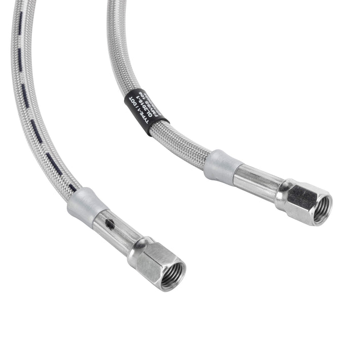 30314TC-CL - Universal Braided Stainless Brake Line - 14" - Clear Coated