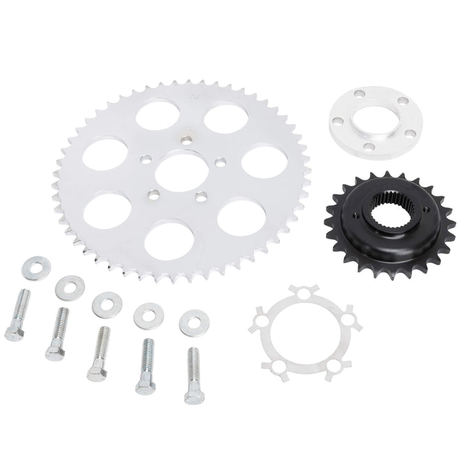 Belt to Chain Conversion Kit Harley-Davidson Dyna 2000-05 Mag Wheels - Chrome Sprocket