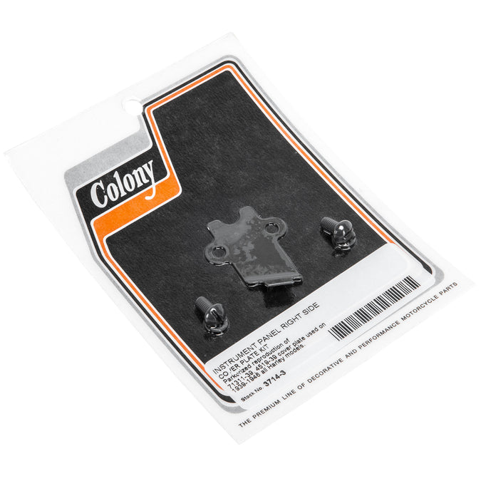 #3714-3 Instrument Panel Cover Plate Right Side 1939-1946 Harley-Davidson All Models - Parkerized