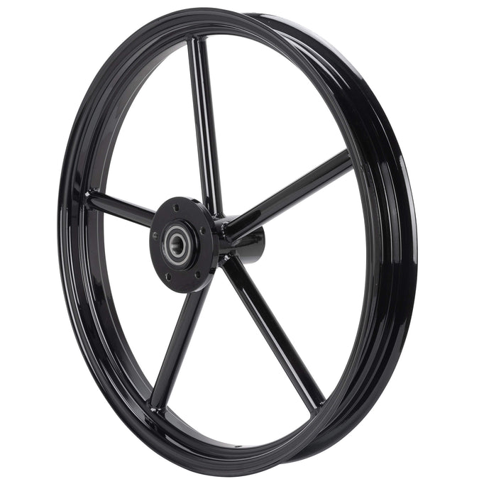 Round Spoke Invader 19 x 2.15 Narrow Brake Flange Front Wheel - Gloss Black