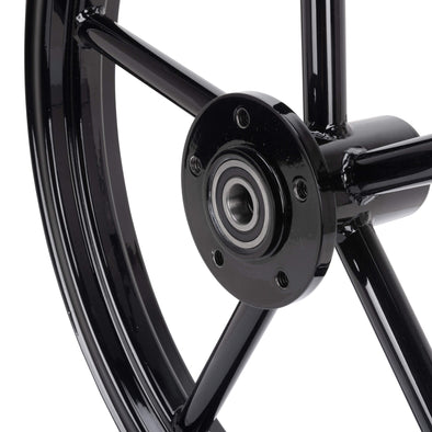 Round Spoke Invader 19 x 2.15 Narrow Brake Flange Front Wheel - Gloss Black