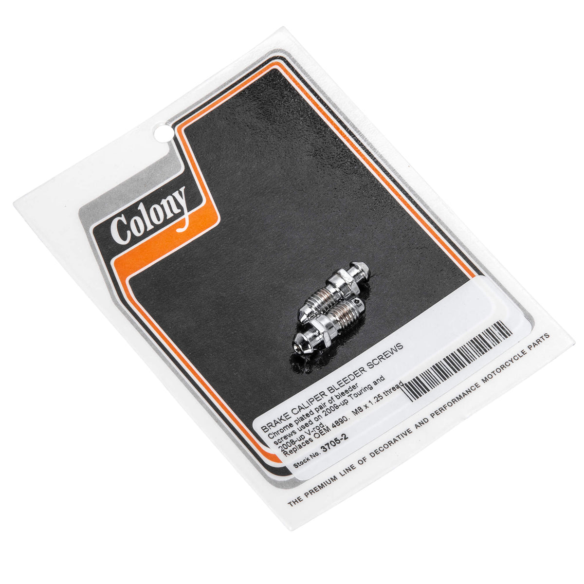 Colony Machine #3705-2 Brake Caliper Bleeder Screws 2009-Up Harley ...
