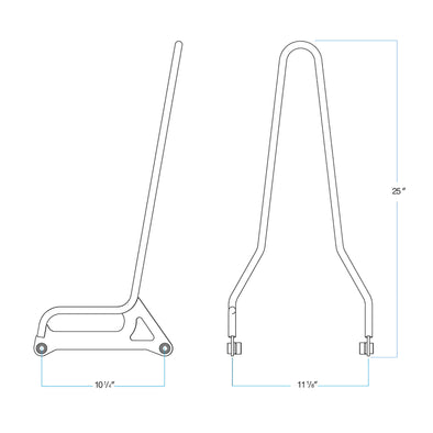 Exfil Sissy Bar 2006-2017 Harley-Davidson Dyna - Black