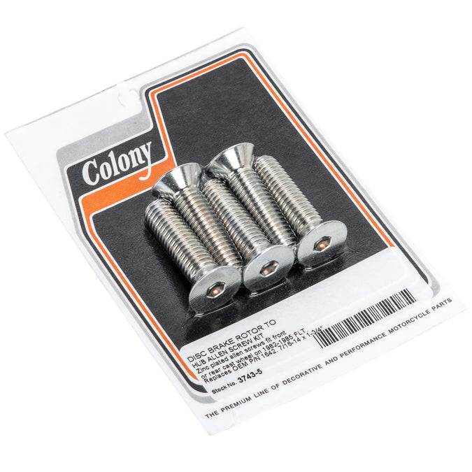 #3743-5 Disc Brake Rotor Allen Screws 1982-1985 Harley-Davidson FLT Cast Wheels - Zinc Plated