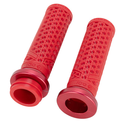 Vans V-Twin Lock-On TBW Grips by ODI - Dark Red/Red Anodize - 1"