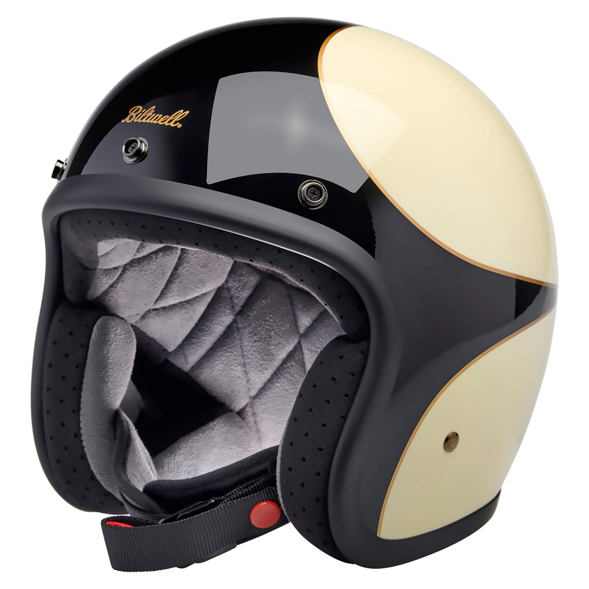 Biltwell Inc. Bonanza Helmet DOT Approved Helmet - Gloss Vintage  White/Gloss Black Scallop – Lowbrow Customs