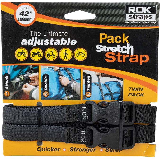 The Ultimate Adjustable Cargo Straps Twin Pack - 12"-42" x 5/8" - Black