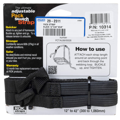 The Ultimate Adjustable Cargo Straps Twin Pack - 12"-42" x 5/8" - Black