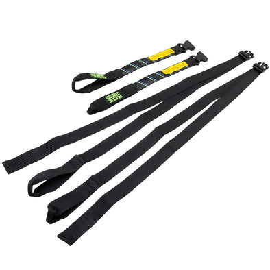 The Ultimate Adjustable Cargo Straps - 18"-60" x 1" - Black/Blue/Green