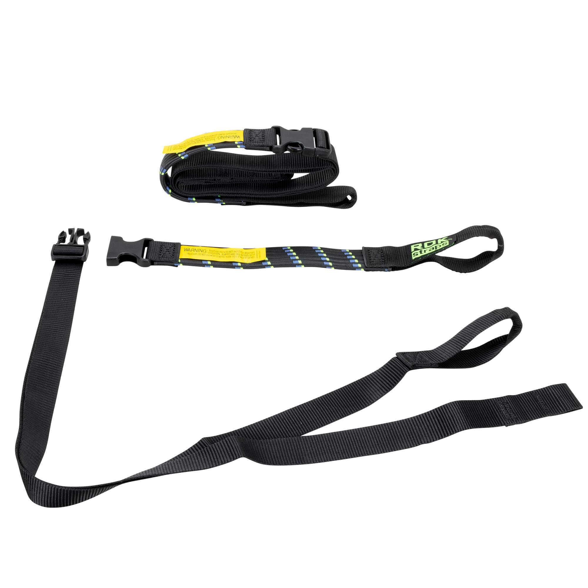 Rok Straps Twin Pack – 60-Inch Adjustable Motorcycle & ATV Stretch Straps (Black/Reflective)