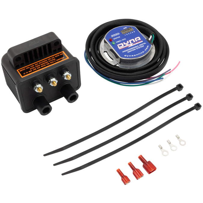 2000I PC Programmable Electronic Ignition Kit for Harley-Davidsons - Includes Module and DC-6-5 Twin Fire II Mini Coil