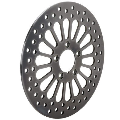 18 Spoke Black Stainless Steel Brake Rotor - 11.5 inches - Front - Replaces Harley OEM# 44136-92/44156-00