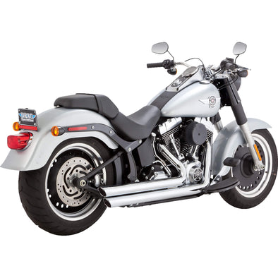 Big Shots Staggered Exhaust - Chrome - 2000-2009 Harley-Davidson FXS/FXST/FLST