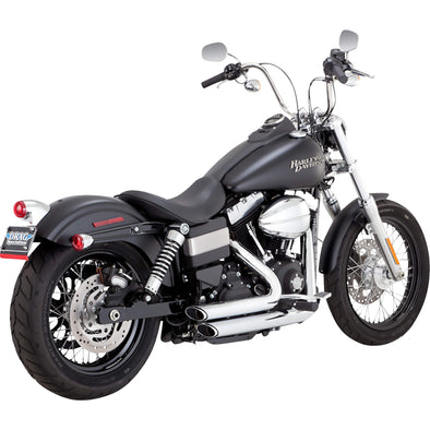 Shortshots Staggered Exhaust - Chrome - 2006-2009 Harley-Davidson Dyna Models