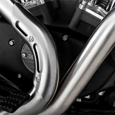 2 Into 1 Upsweep PCX Exhaust - Brushed Stainless - 2014-2022 Harley-Davidson XL (Except RH)
