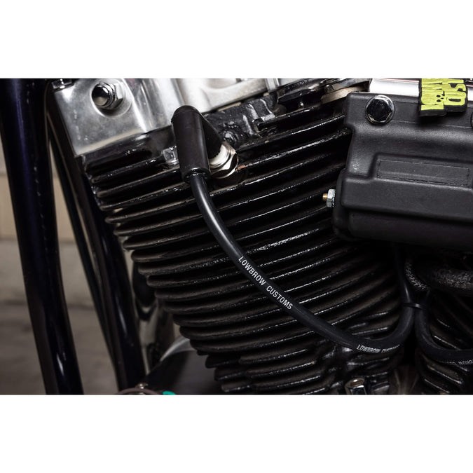 Lowbrow Customs Spark Plug Wire Set 1982-1994 Harley FXR and Gasbox Ironhead & Big Twin Top Motor Mounts