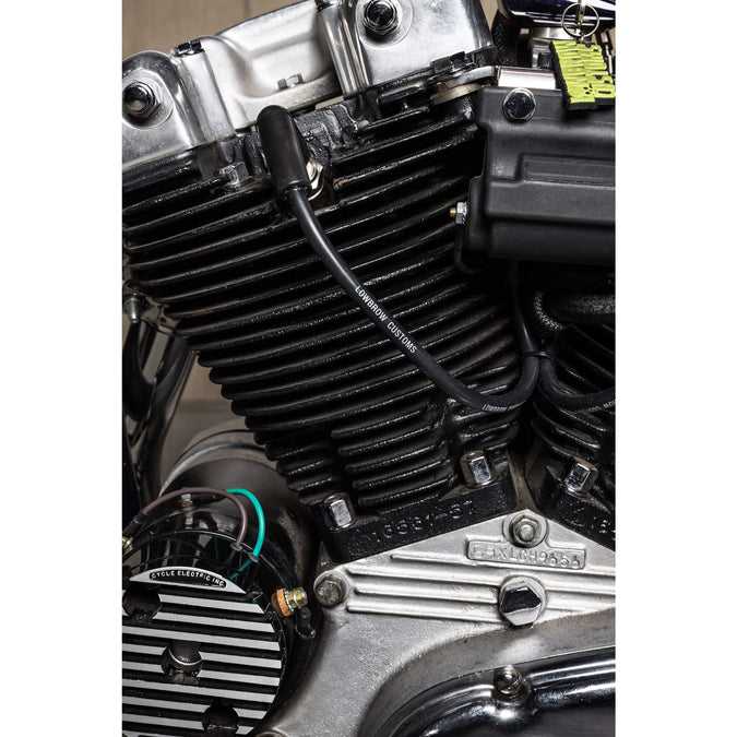 Lowbrow Customs Spark Plug Wire Set 1982-1994 Harley FXR and Gasbox Ironhead & Big Twin Top Motor Mounts