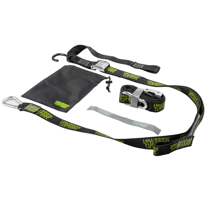 Deluxe Lowbrow Customs Cam Tie-Downs With Soft Straps and Storage Bag