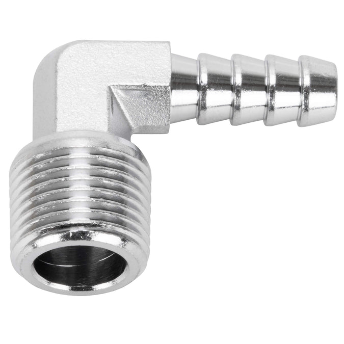 5/16 inch Hose Barb 90 Elbow x 3/8 inch NPT - Chrome