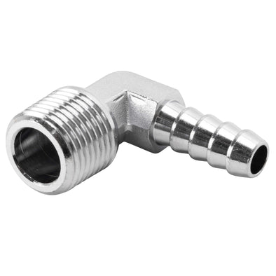 5/16 inch Hose Barb 90 Elbow x 3/8 inch NPT - Chrome