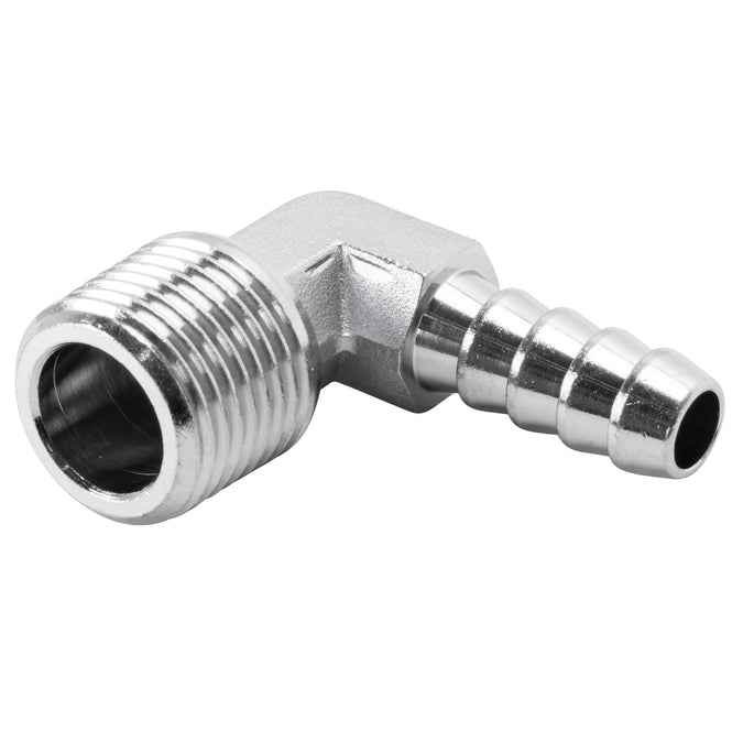5/16 inch Hose Barb 90 Elbow x 3/8 inch NPT - Chrome