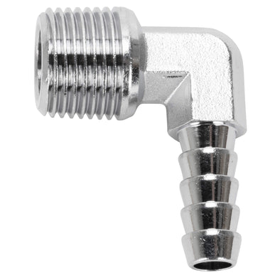 5/16 inch Hose Barb 90 Elbow x 3/8 inch NPT - Chrome