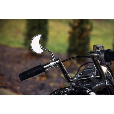 Crescent Moon Motorcycle Mirror - Perch Mount - Chrome