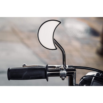 Crescent Moon Motorcycle Mirror - Perch Mount - Chrome