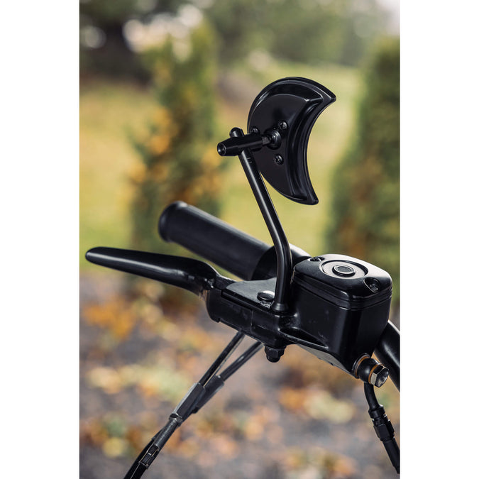 Crescent Moon Motorcycle Mirror - Perch Mount - Black