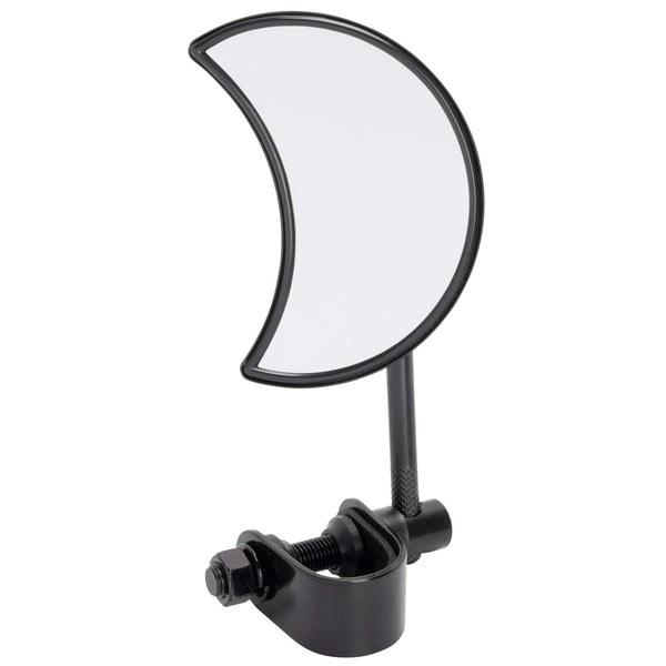 Lowbrow Customs Crescent Moon Motorcycle Mirror - Clamp On - Black